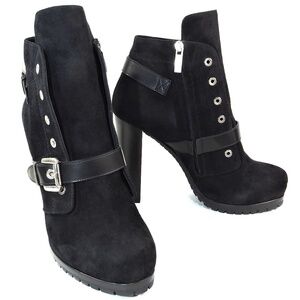 REJOIS BY GIANMARCO LORENZI 🇮🇹 WOMEN'S BLACK SUEDE COMFORT FASHION BOOTIE